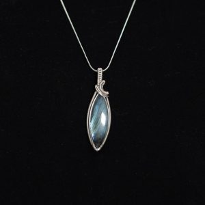 Soft Glow Labradorite Marquise Necklace